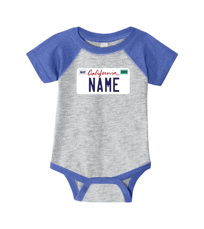 Custom Onesie - California License Plate